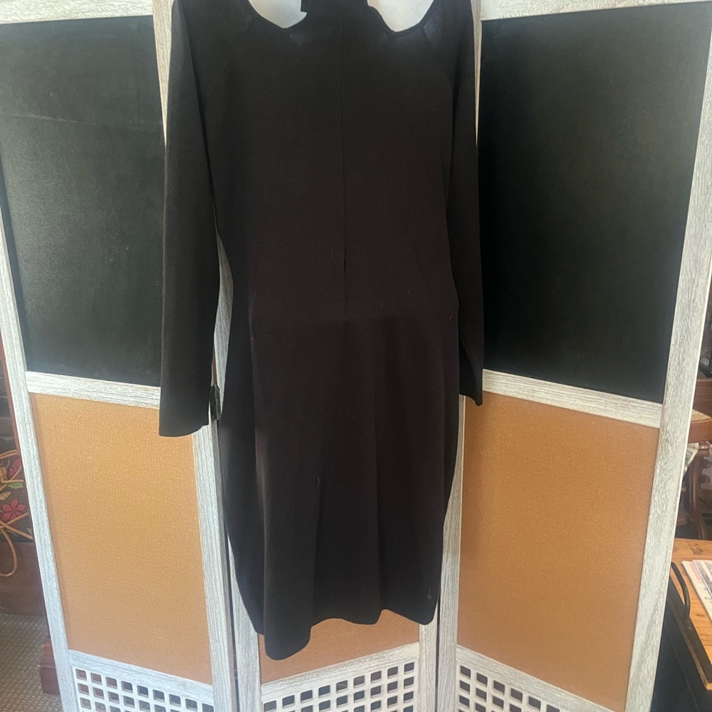 City Chic Black Cold Shoulder Sweater Dress - Picture 3 of 8
